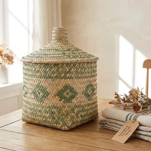 Handwoven Basket - ہاتھ کی بنی ٹوکری - Pahari Naturals