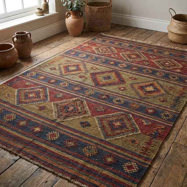 Handwoven Wool Rug - اون کا ہاتھ سے بنا قالین - Pahari Naturals