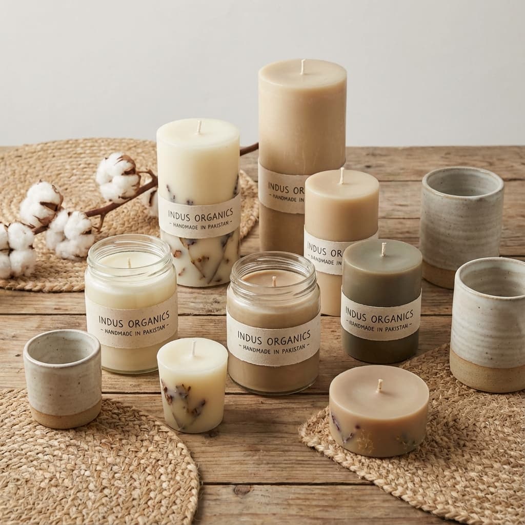 Handmade Candles - ہاتھ کی بنی موم بتی - Pahari Naturals