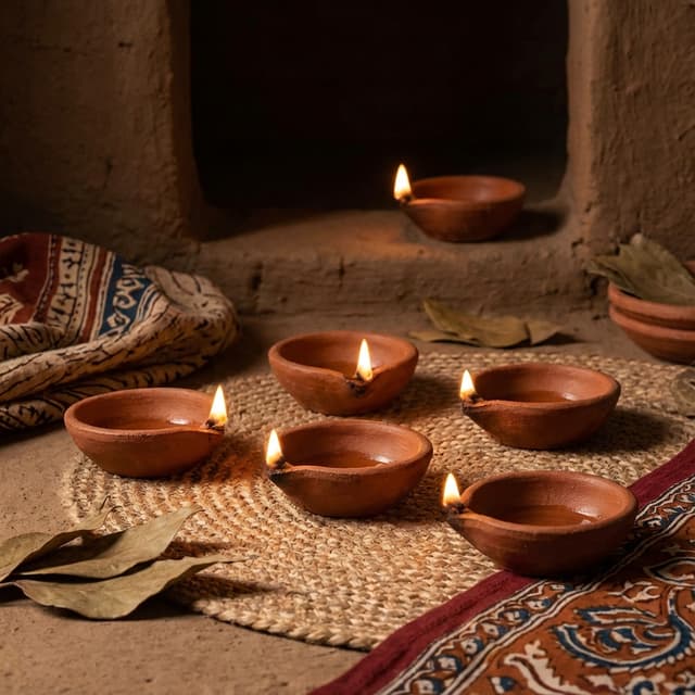 Handmade Clay Lamps - ہاتھ سے بنے مٹی کے دیے - Pahari Naturals